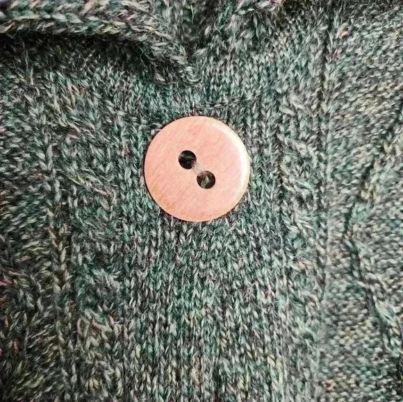 Carraig Donn Cardigan Women's Sz Small Green Sweater Pure New Wool One Button - Picture 5 of 5